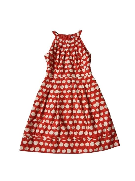 Eliza J Dresses & Skirts - Eliza J. Polka Dot Orange Sleeveless Fit and Flare Dress Size 4P #EJ3P4559